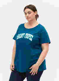 T-shirt i bomull med tryck, Blue Coral SAINT, Model