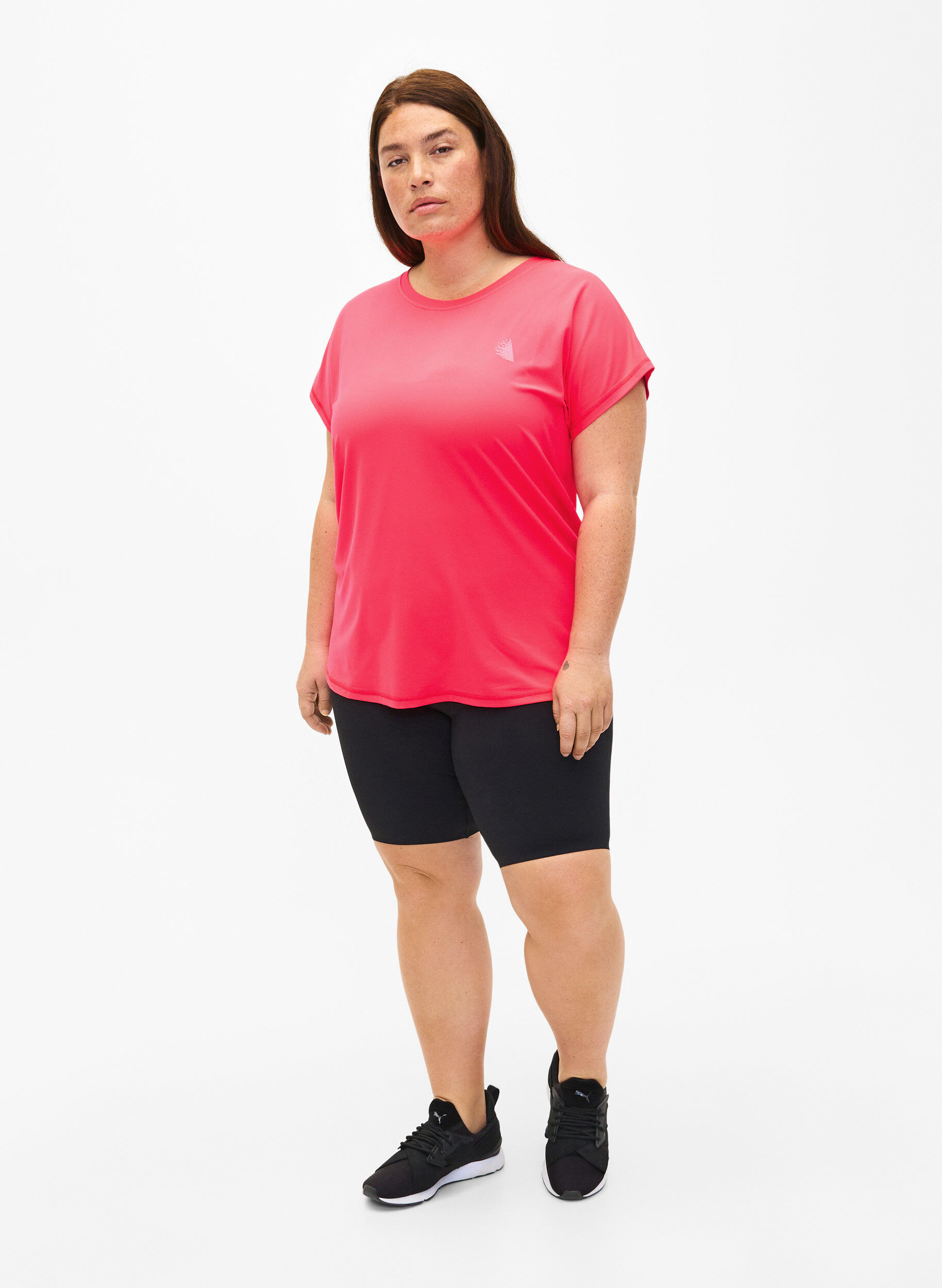 Zizzi Tight &aring;tsittande tr&auml;ningsshorts med ficka, Black, Model image number 2