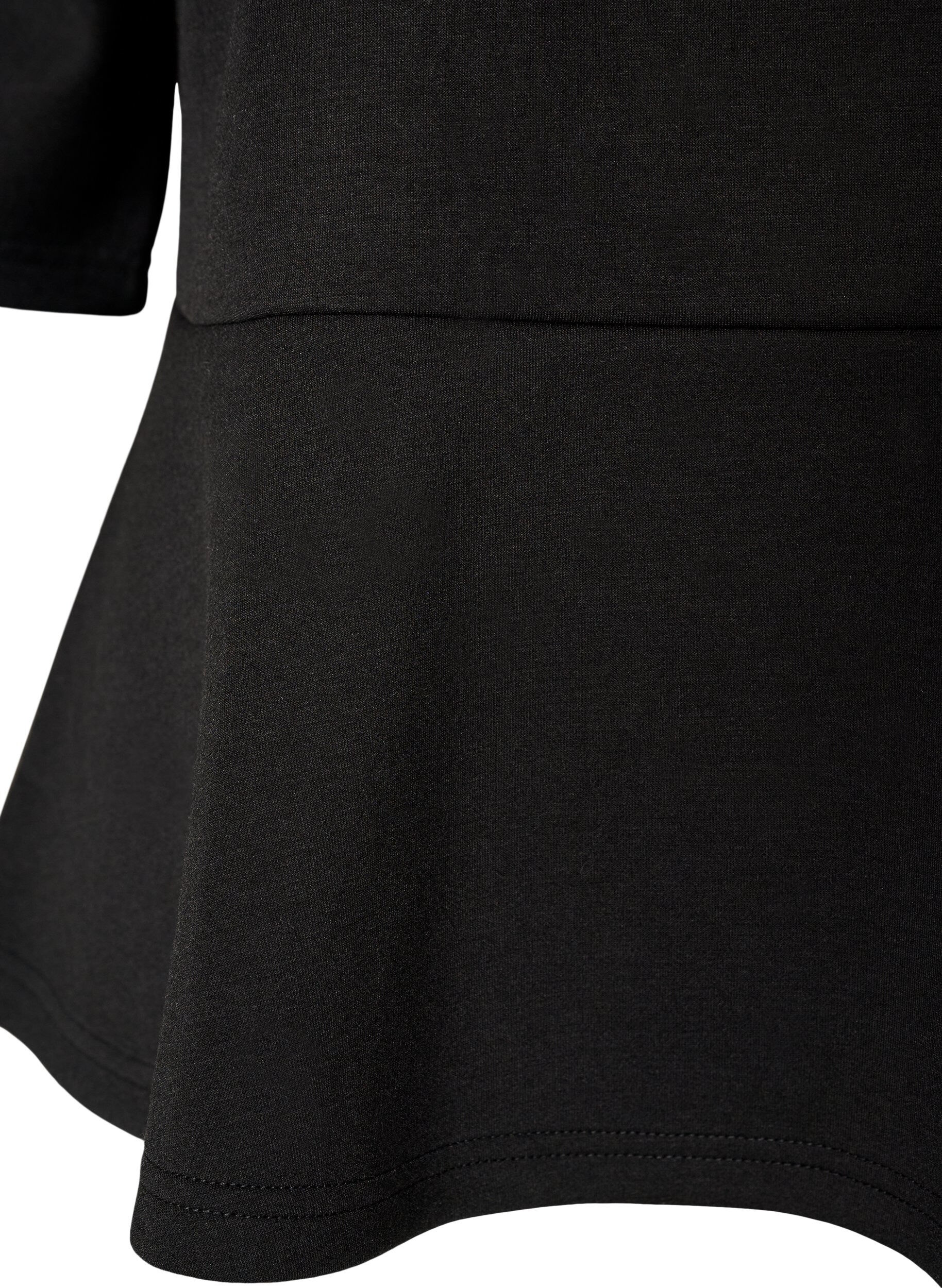ZizziPeplumblus med armb&aring;gsl&aring;nga &auml;rmar, Svart, Packshot image number 3