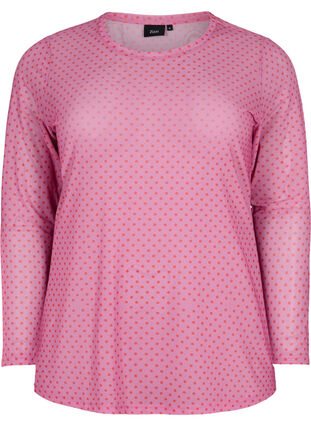 Mesh-tröja med tryck, Cashmere Rose Dot, Packshot image number 0