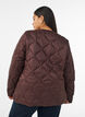Quiltad jacka med tryckknappar och rund hals, Brun, Model image number 2