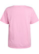 Kort&auml;rmad enkel t-shirt med v-ringning, Rosa, Packshot image number 1