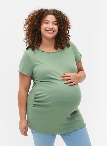 Ribbad t-shirt för gravida, Green Bay, Model image number 0