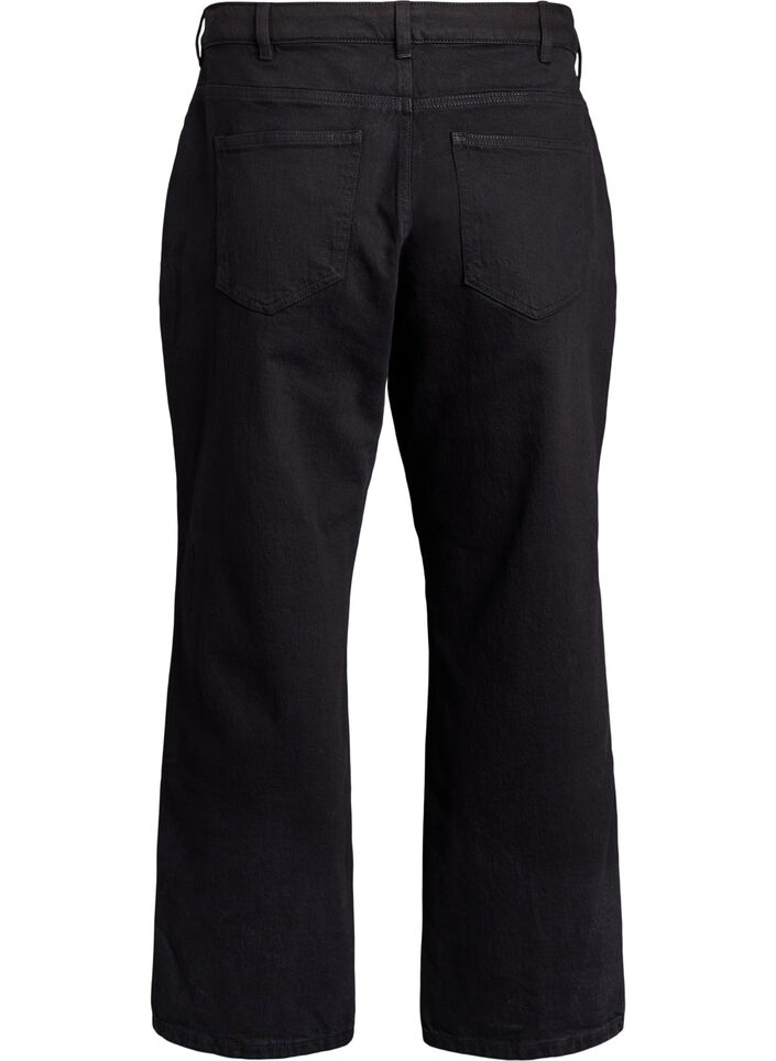 L&ouml;sa jeans med croppad l&auml;ngd, Svart, Packshot image number 1