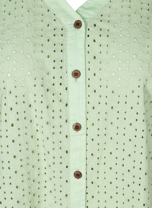 Ärmlös skjorta med broderi anglaise, Silt Green, Packshot image number 2
