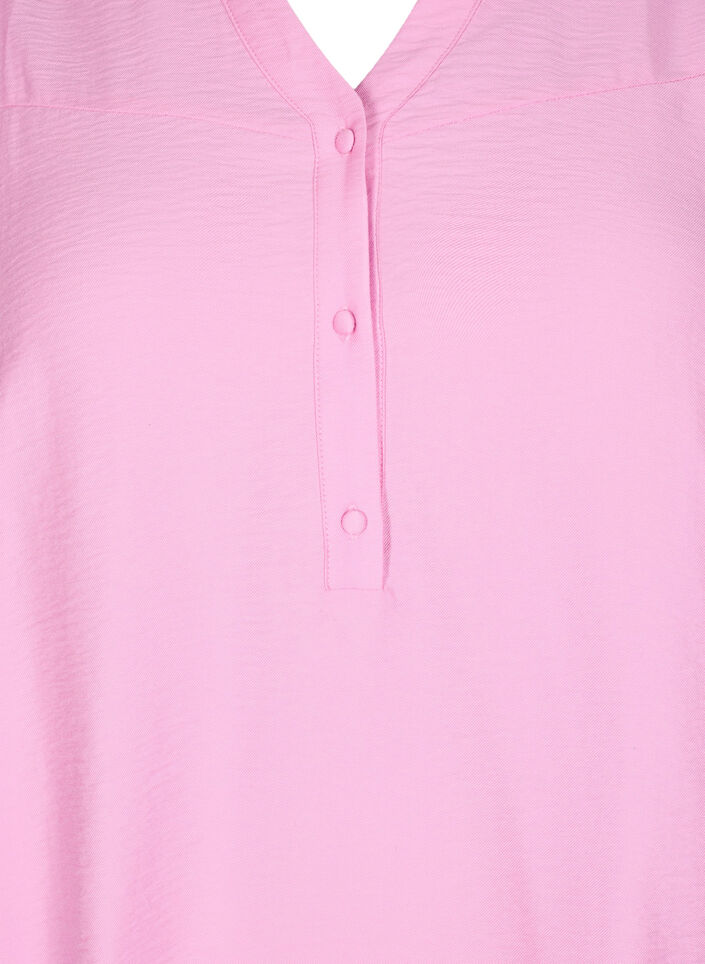 Blus med volangkrage, Rosa, Packshot image number 2