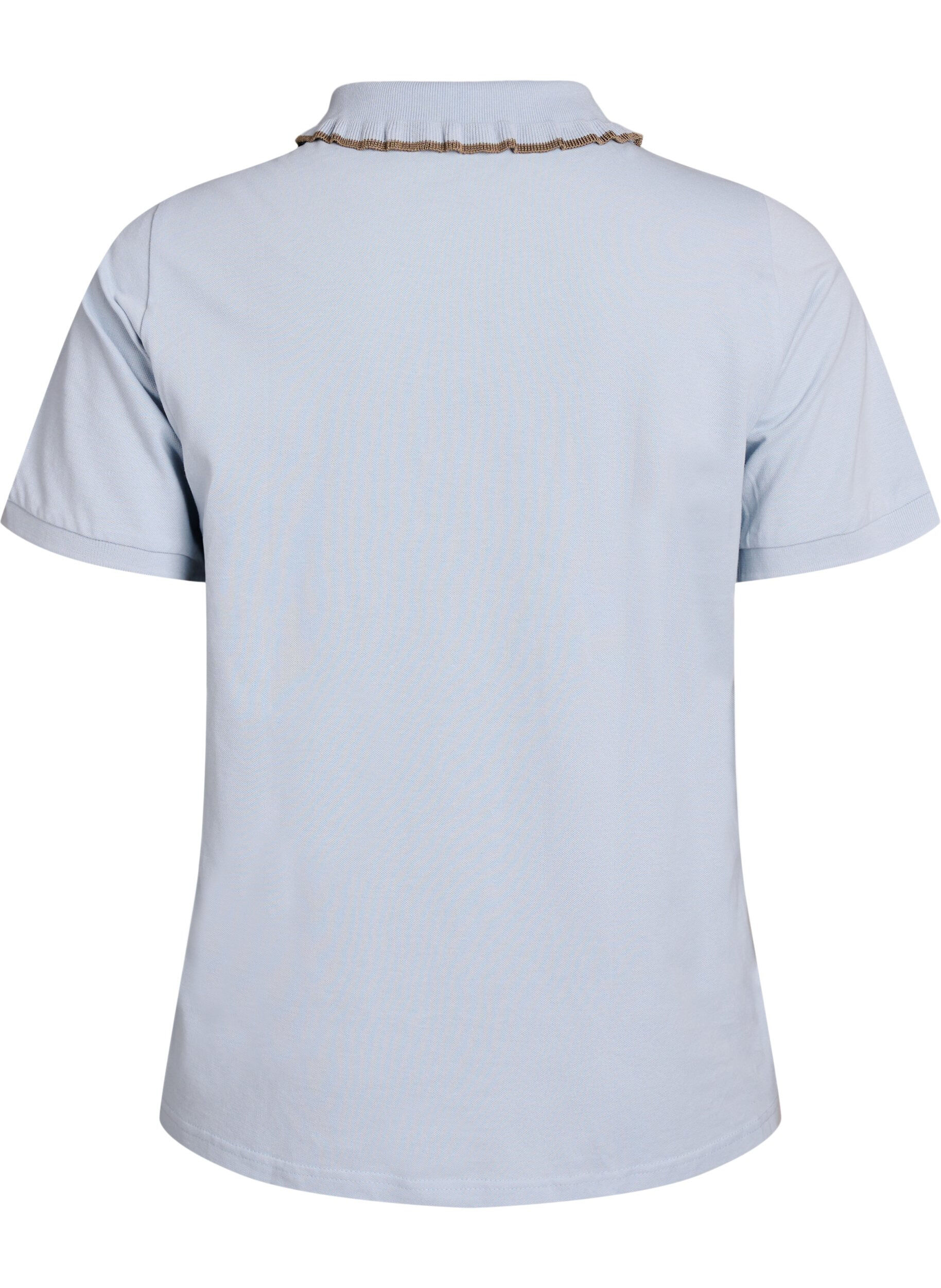 Zizzi Pik&eacute;tr&ouml;ja med strassknappar och volangdetalj, Bl&aring;, Packshot image number 1