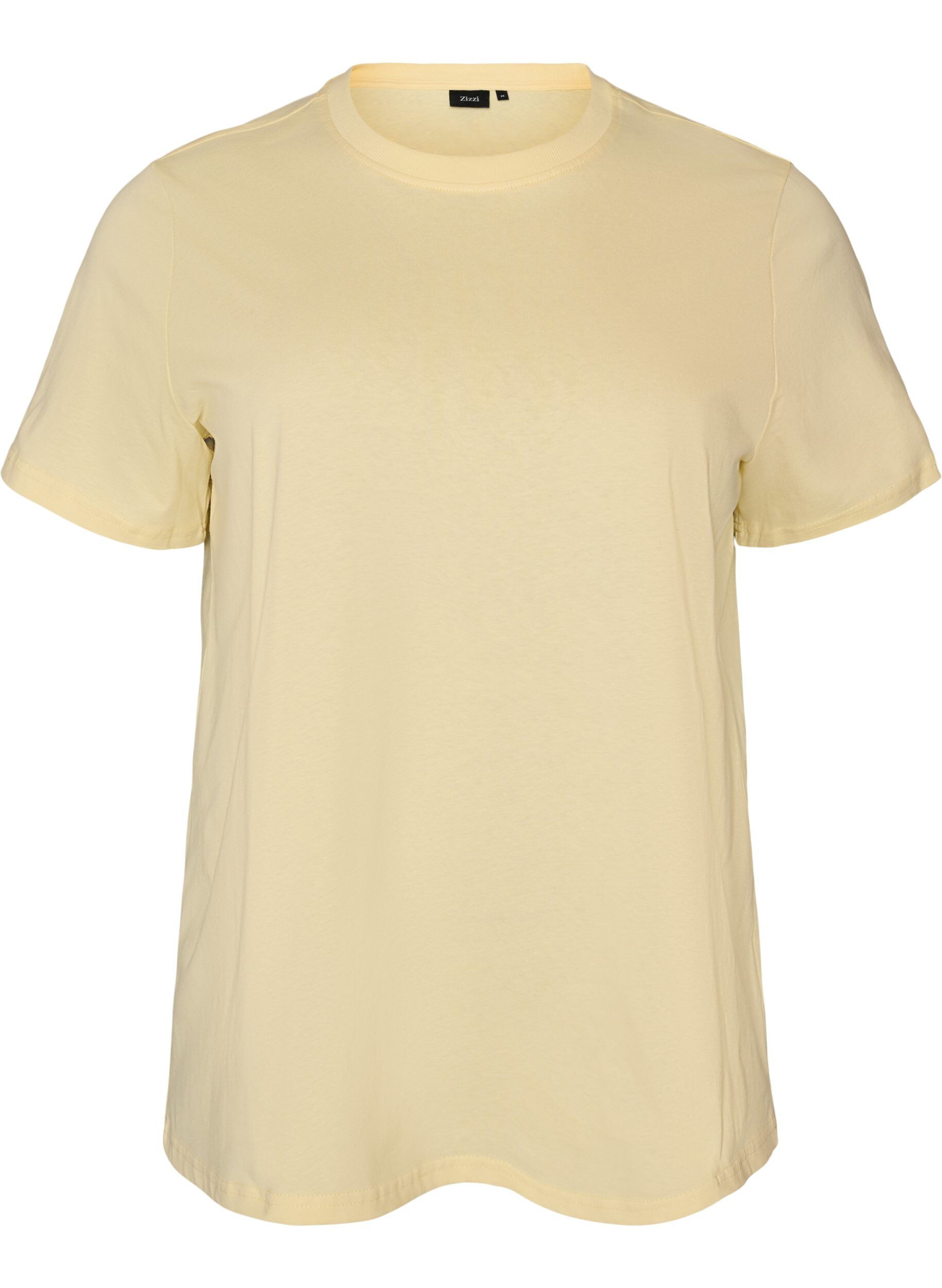 Enkel t-shirt i bomull med rund halsringning