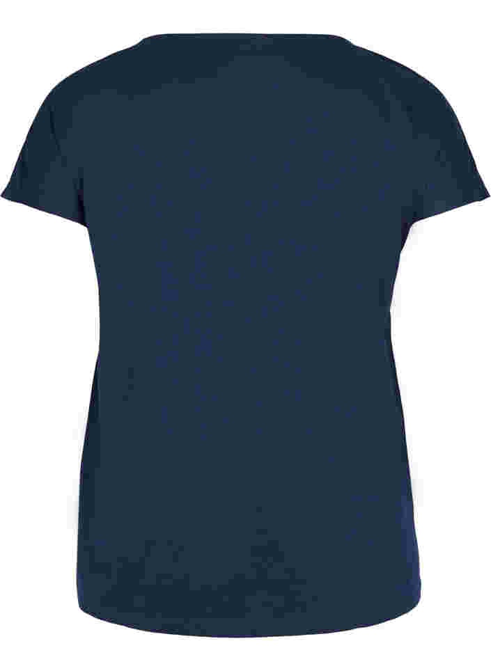 T-shirt i bomullsmix, Navy Blazer, Packshot image number 1
