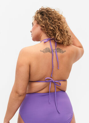 Enfärgad triangel-bikinitopp, Royal Lilac, Model image number 1