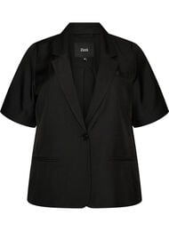 Kort&auml;rmad kavaj med slag, Svart