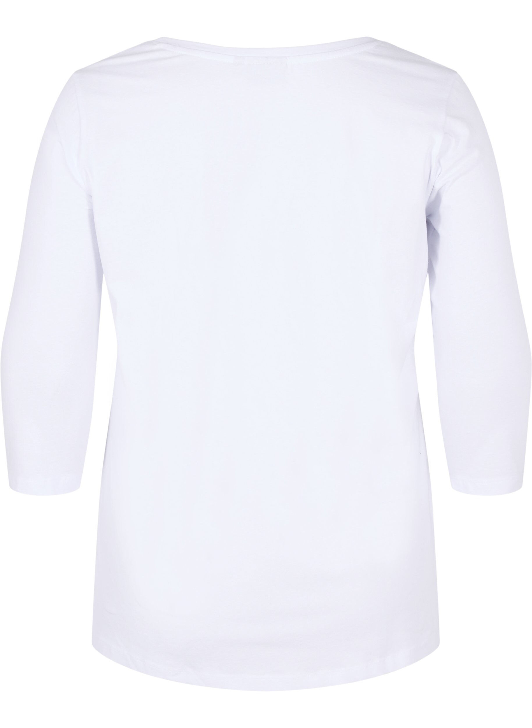 Zizzi Bas t-shirt med 3/4 &auml;rmar, Bright White, Packshot image number 1