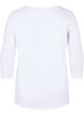 Bas t-shirt med 3/4 ärmar, Bright White, Packshot image number 1