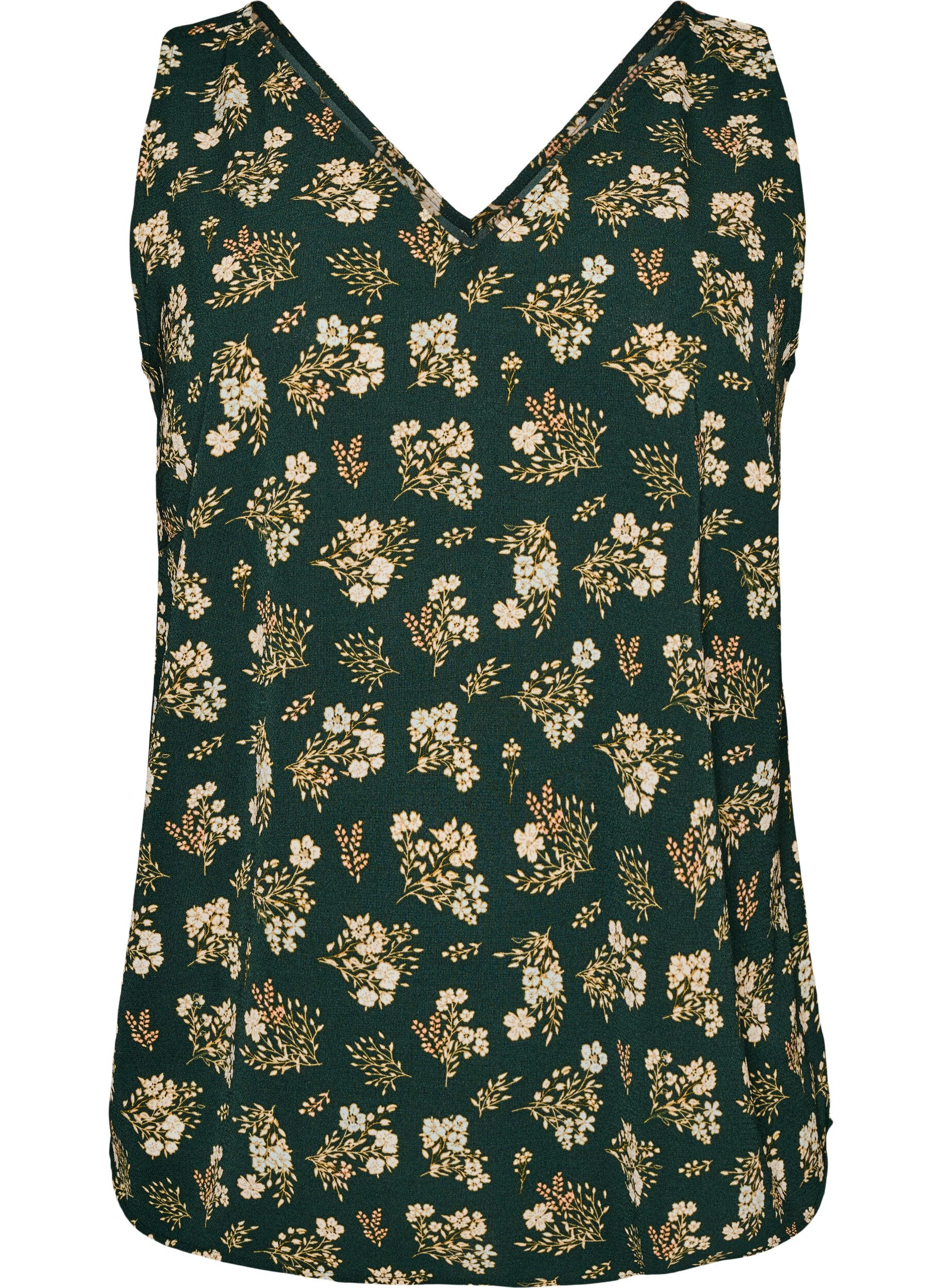 ZizziM&ouml;nstrad topp med v-ringning, Gr&ouml;n, Packshot image number 0