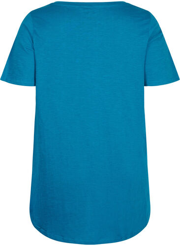 T-shirt i bomull, Moroccan Blue, Packshot image number 1