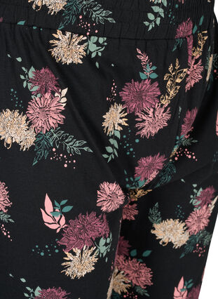 Mönstrade pyjamasbyxor i ekologisk bomull, Black AOP Flower, Packshot image number 2