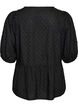 Blus i viskos med prickig textur och v-ringning, Svart, Packshot image number 1
