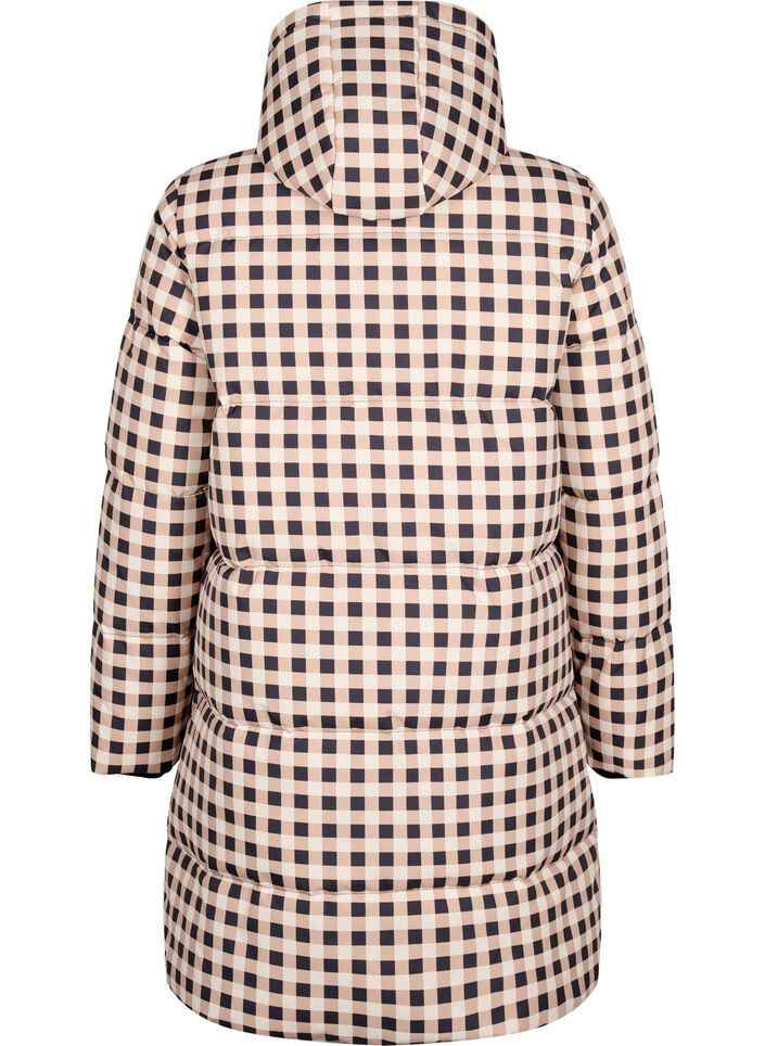 Rutig puffer vinterjacka, Black w. Nomad Check, Packshot image number 1