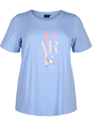 T-shirt i bomull med texttryck, Serenity w. Paris, Packshot image number 0