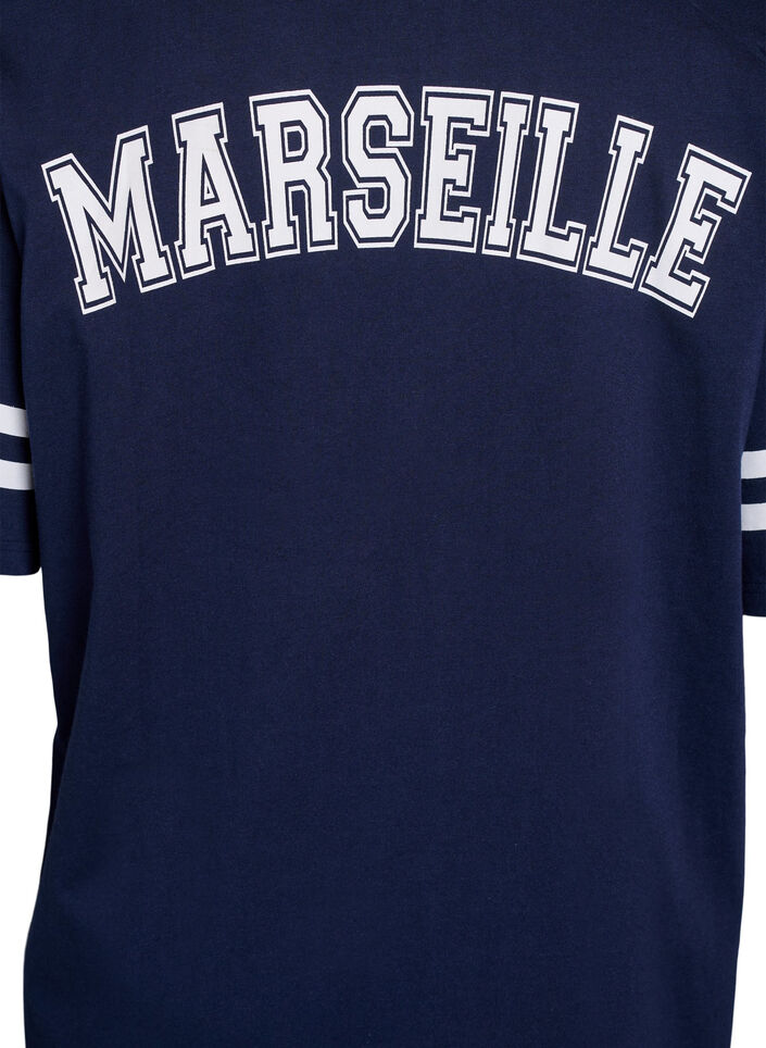 Kort t-shirtklänning med sportiga detaljer, Blå, Packshot image number 3