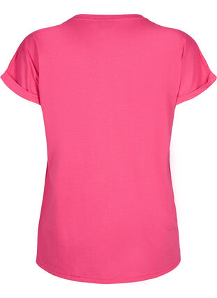 Kortärmad t-shirt i bomullsblandning, Raspberry Sorbet, Packshot image number 1