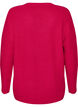 L&aring;ng ribbstickad blus med V-ringning, Rosa, Packshot image number 1