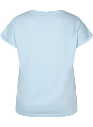 T-shirt med broderi anglaise av bomull, Winter Sky, Packshot image number 1
