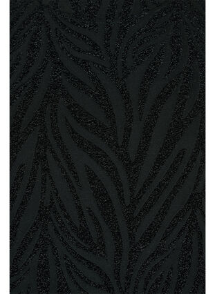 Mönstrad klänning med glitter och korta ärmar, Black/Black Lurex, Packshot image number 2