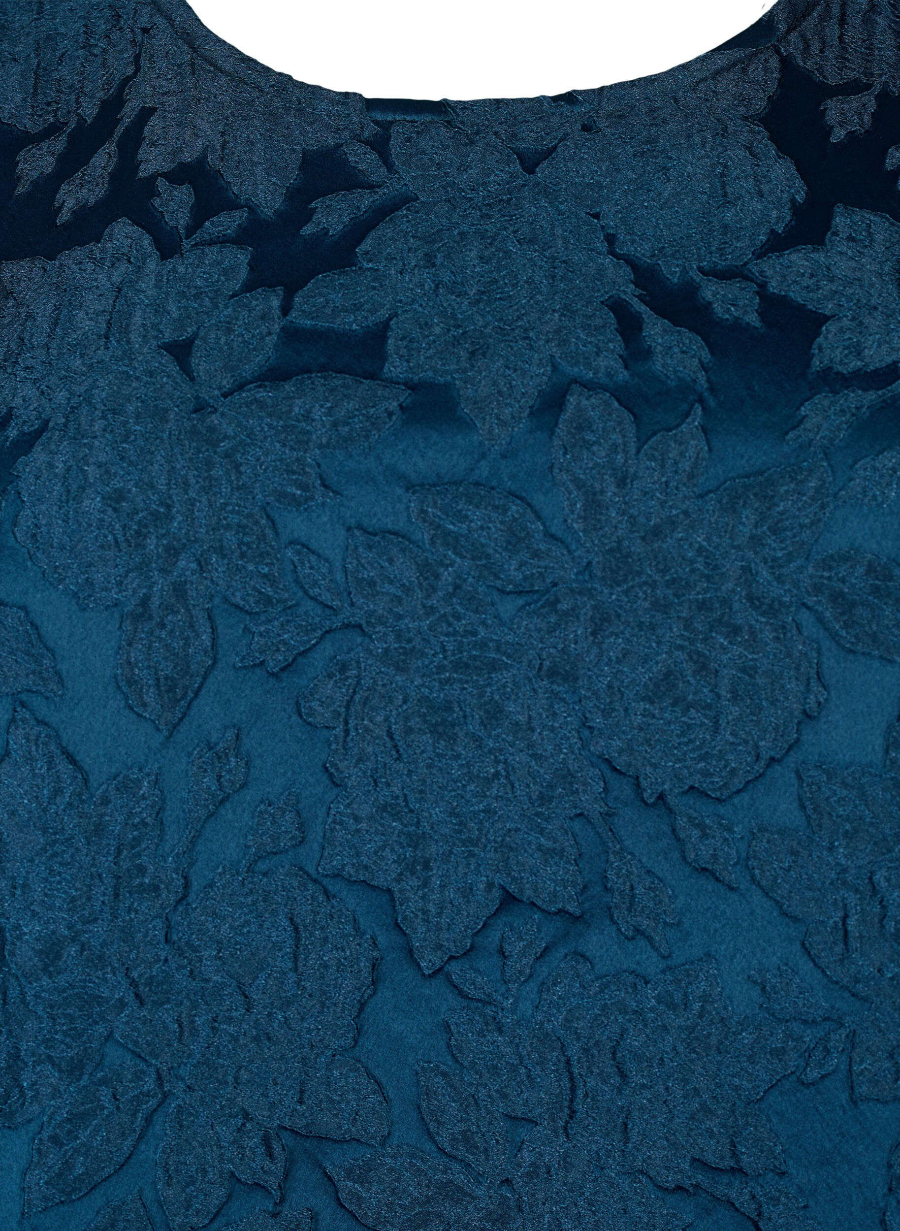 Zizzi Blus i jacquard med 3/4 &auml;rmar, Titan, Packshot image number 2