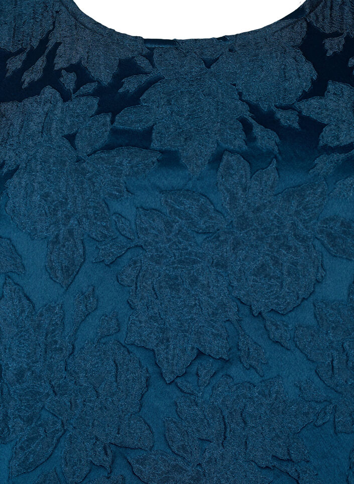 Blus i jacquard med 3/4 ärmar, Titan, Packshot image number 2