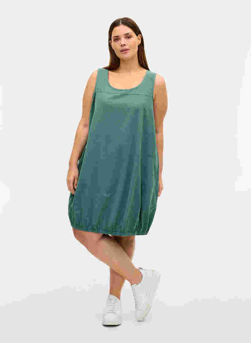Ärmlös klänning i bomull, Sea Pine, Model image number 2