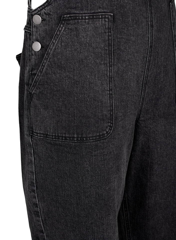 Denim overaller, Dark Grey Denim, Packshot image number 3