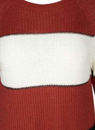 Stickad randig tröja med lurex, Burnt Henna Comb., Packshot image number 2