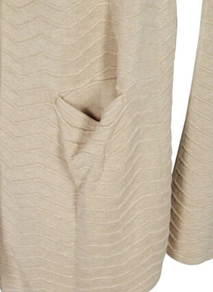 Lång stickad cardigan med mönster, Nomad as sample, Packshot image number 3