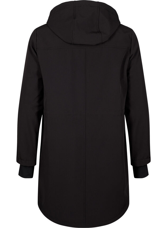 Softshelljacka med avtagbar huva, Svart, Packshot image number 1