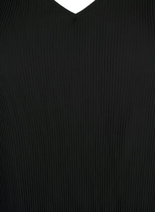 Plisserad långärmad tunika, Black, Packshot image number 2