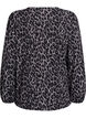 Blus med l&aring;nga &auml;rmar och leopardm&ouml;nster, Gr&aring;, Packshot image number 1