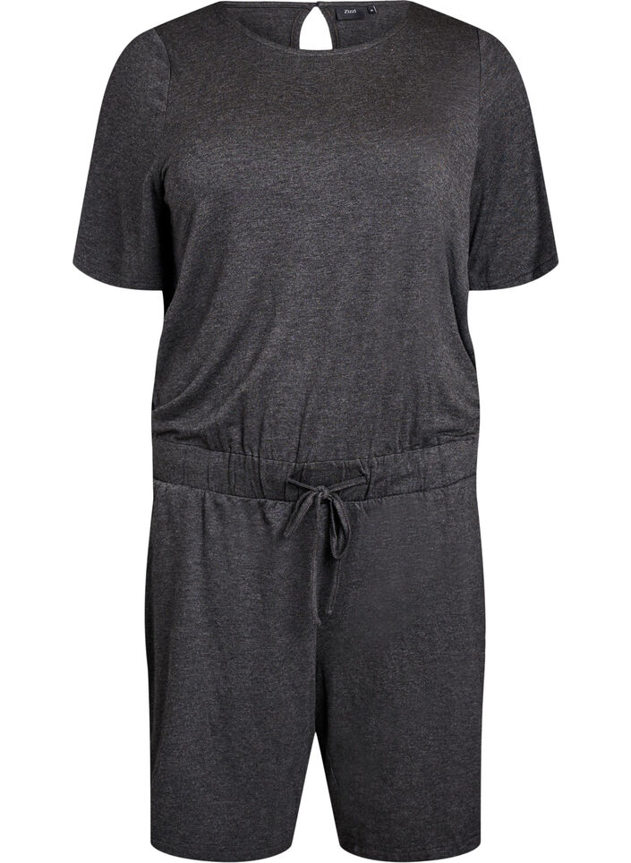 Jumpsuit med korta ben, Grå, Packshot image number 0