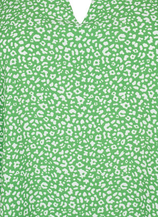 Kortärmad blus med tryck, Green Ditsy, Packshot image number 2