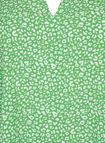 Kortärmad blus med tryck (GRS), Green Ditsy, Packshot image number 2