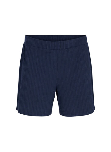 Lösa shorts i tyg med struktur, Navy Blazer, Packshot image number 0