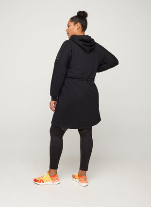 Sweatklänning med luva, Black, Model image number 1