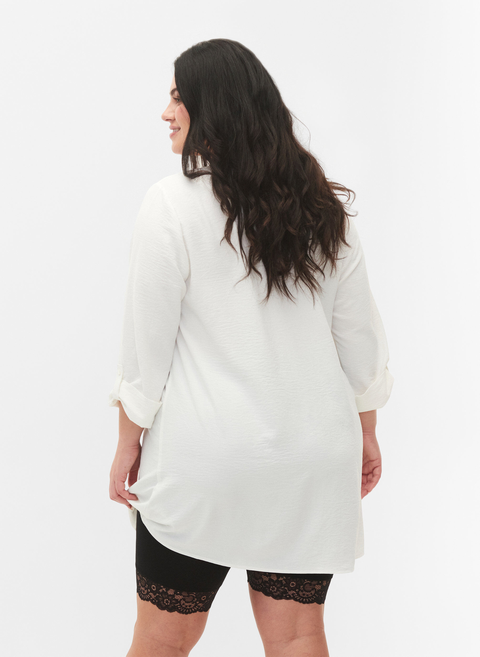 ZizziCykelbyxor med spetskant, Svart, Model image number 2