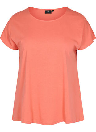 T-shirt i bomullsmix, Living Coral, Packshot image number 0