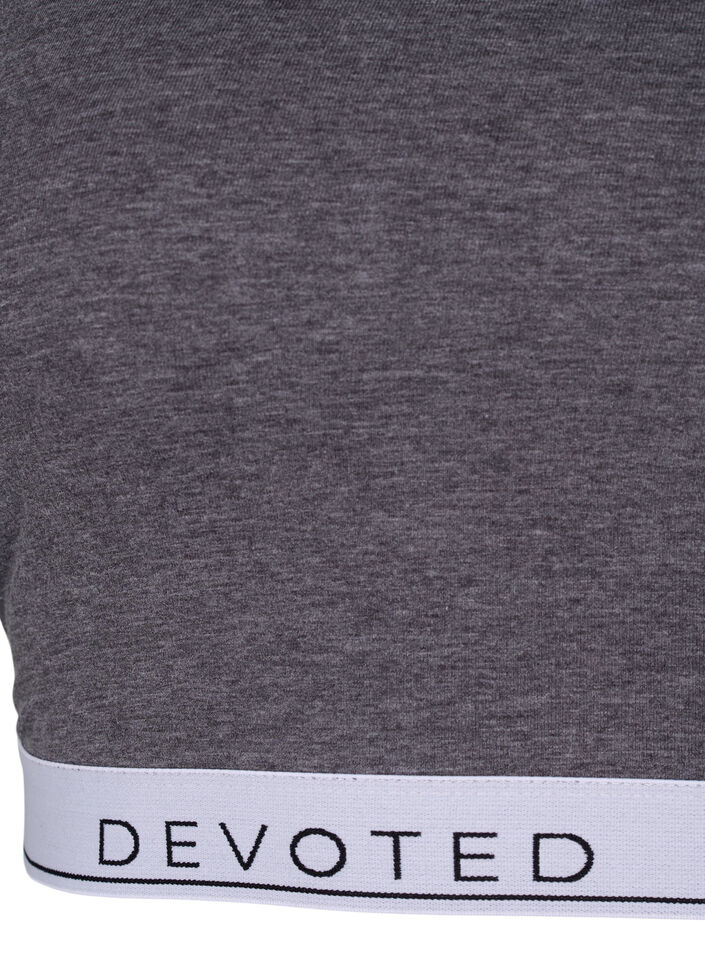 Melerad bh med rund halsringning, Medium Grey Melange, Packshot image number 3
