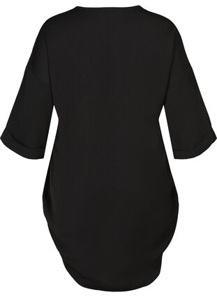 Oversize-tunika med blixtlås, Black, Packshot image number 1