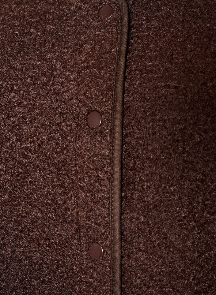 V&auml;st i fleece med tryckknappar och sidofickor, Brun, Packshot image number 2