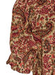 Blus i viskos med paisleym&ouml;nster och fyrkantig halsringning, Brun, Packshot image number 3