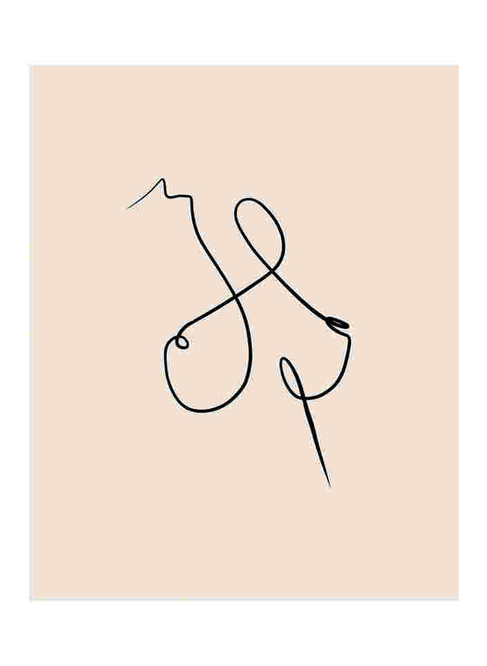 Poster med kvinnlig siluett, Poster 2 Breasts, Packshot