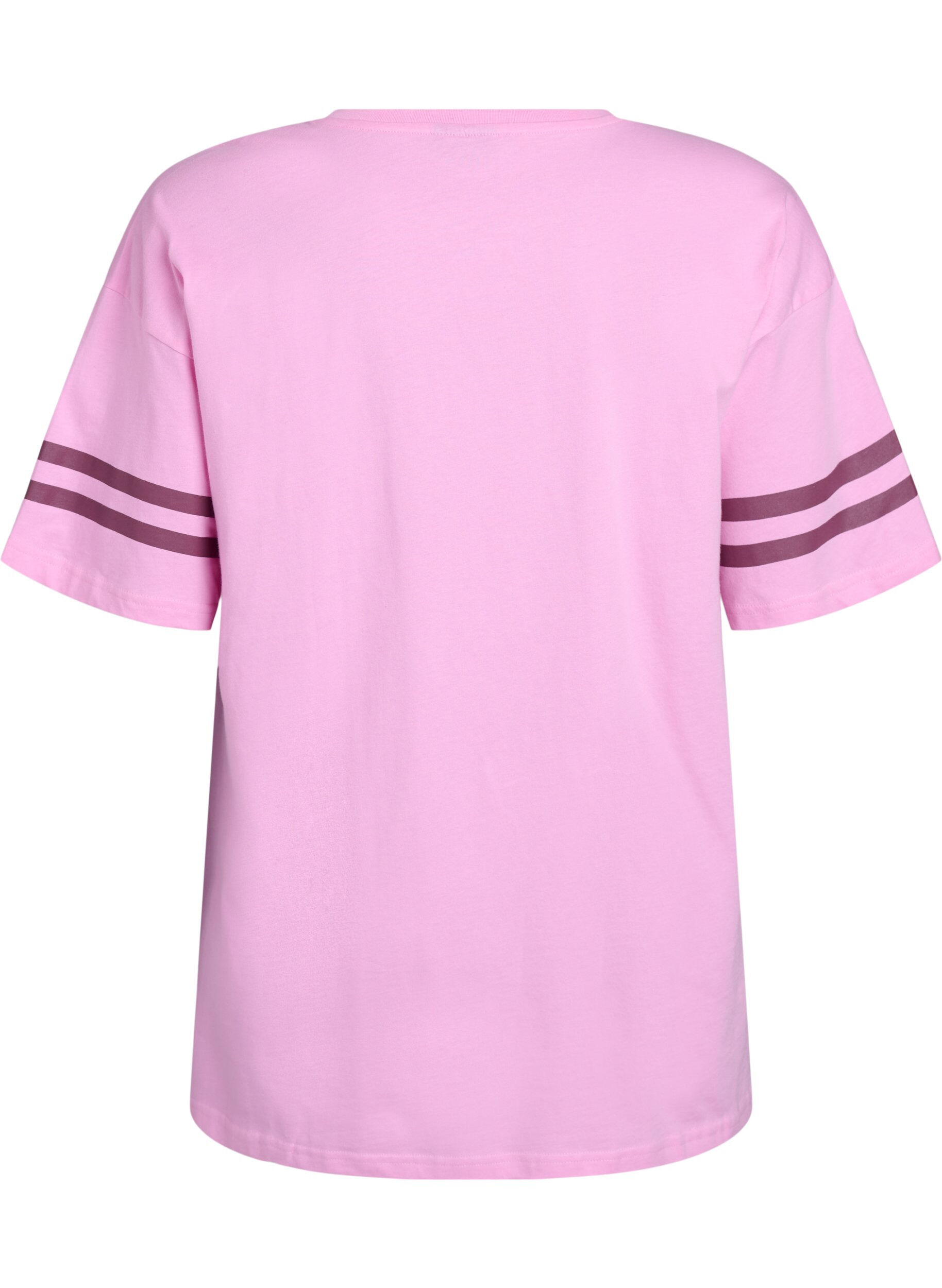 Zizzi Sportig oversized college-t-shirt, Rosa, Packshot image number 1
